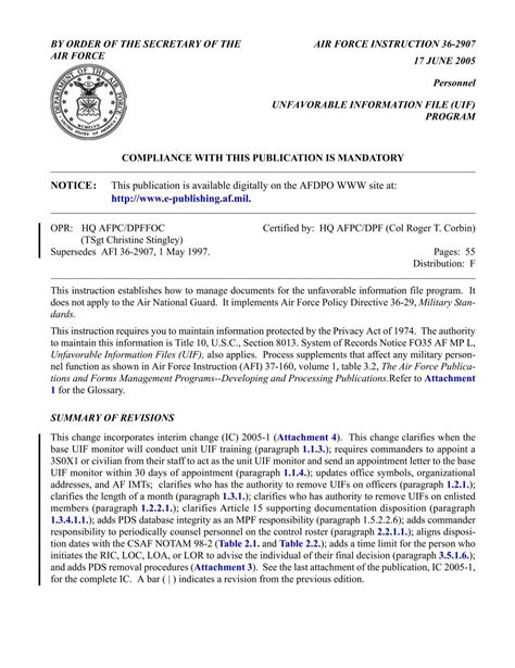 AFI 36-2907 - Air Force E-Publishing