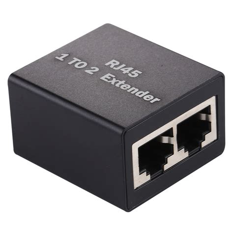 1 to 2 RJ45 Splitter Connector Inline LAN Plugs Ethernet Cable Extende ...