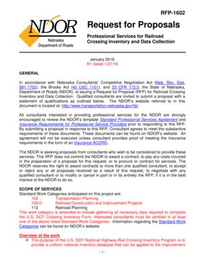 Fillable Online transportation nebraska RFP1602 Request for Proposals ...