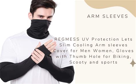REGMESS UV Protection Lets Slim Cooling Arm sleeves Cover for Men Women ...
