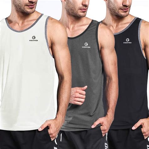 Buy OGEENIER Men's Dry Fit Workout Tank Tops Muscle Gym Sleeveless T ...