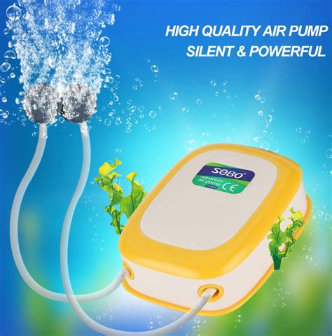 Sobo SB-9905 Fish Tank Mini Silent Oxygen Dual Outlet Aquarium Air Pum ...
