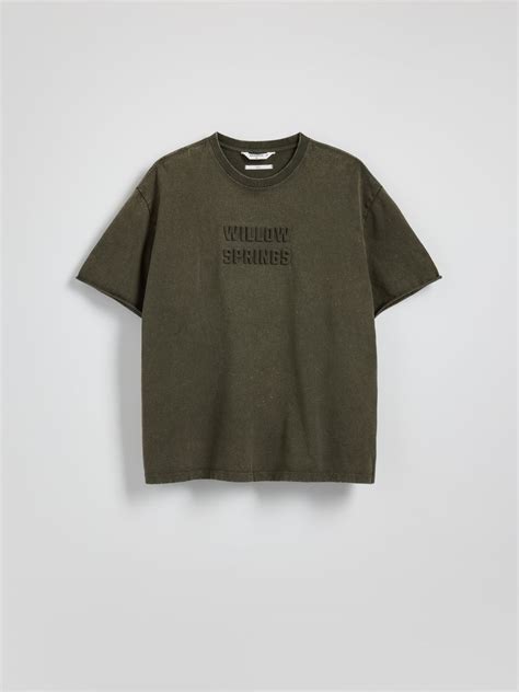 Boxy T-shirt met wash-effect KLEUR BRUIN - RESERVED - 8313H-88X