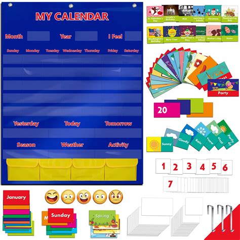 Buy SpriteGru and Weather Pocket Chart with 148 Cards,(108 Illustrated ...