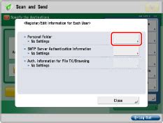 Registering Personal Folders for Each User - Canon imageRUNNER ADVANCE ...