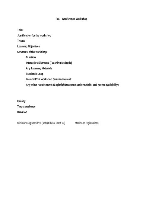 PCW Template for IAPCON: Workshop Structure & Learning Objectives - Studocu