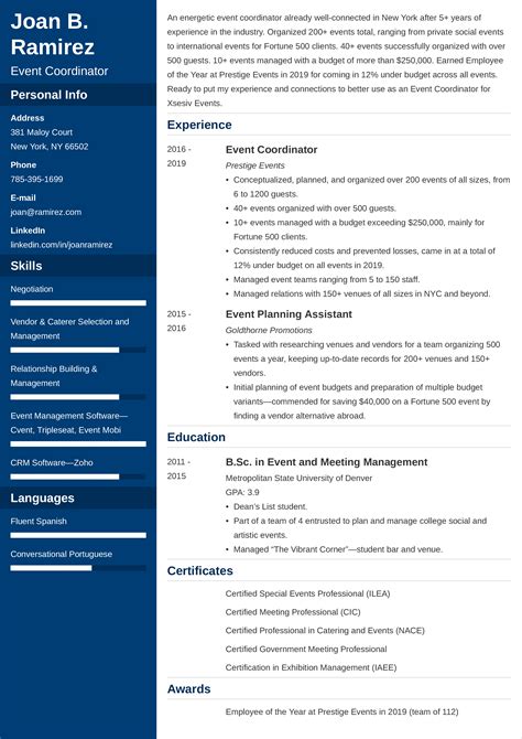 Event Coordinator Resume—Sample, Guide and 25+ Tips