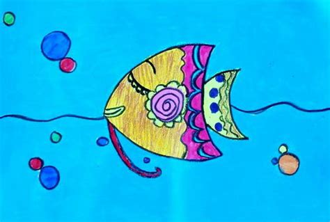 少儿书画作品-小鱼的梦/儿童书画作品小鱼的梦欣赏_中国少儿美术教育网