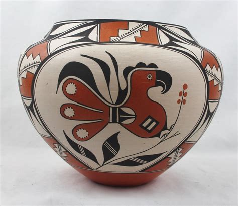 Native American, Vintage Acoma Poly Chrome Pottery Olla, by Florance ...