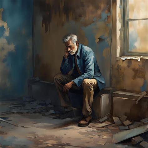 Abandoned man makes silent pose among fading wallpaper | Premium AI ...