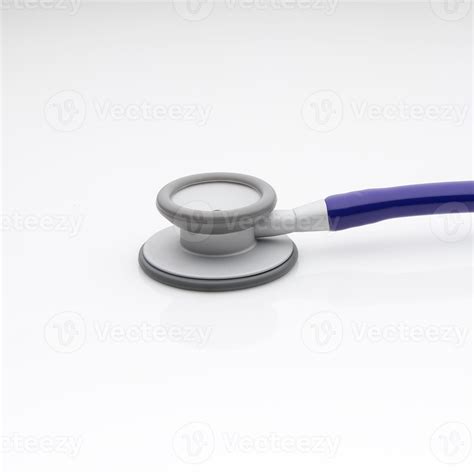 The diaphragm of medical stethoscope isolated on a white background ...