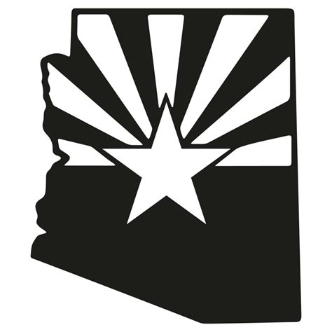Arizona State Shaped Flag - Single Color Vinyl Decal Sticker - DecalChimp