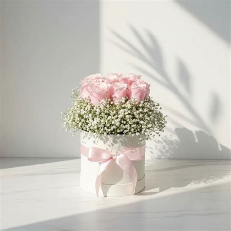 Roses and Gypso Box Arrangement - atfleurs