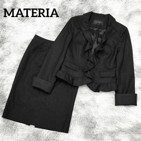 MC026/ MATERIA セットアップ スーツ スカート 40 黒 - メルカリ