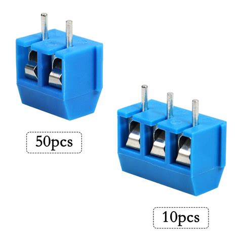 KeeYees 60pcs 5mm Pitch 2 Pin & 3 Pin PCB Mount Screw Terminal Block ...