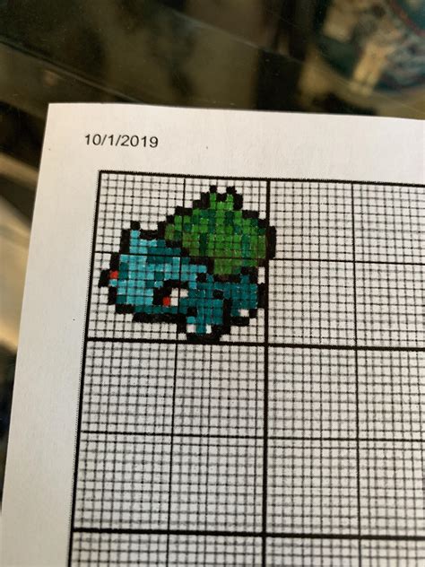 Pokemon Pixel Art Bulbasaur 001 Bulbasaur Pokemon 1st Generation