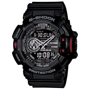 Casio G-Shock GA-400-1BHDR Black & Red Analog-Digital Dial Black Resin ...