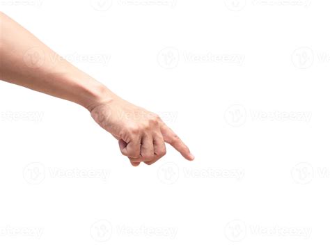 Right hand point index finger down white isolated 16790888 Stock Photo ...