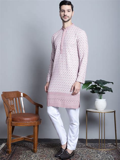 Men's Chikankari Embroidered Kurta with Pyjama – Jompers Wholesale