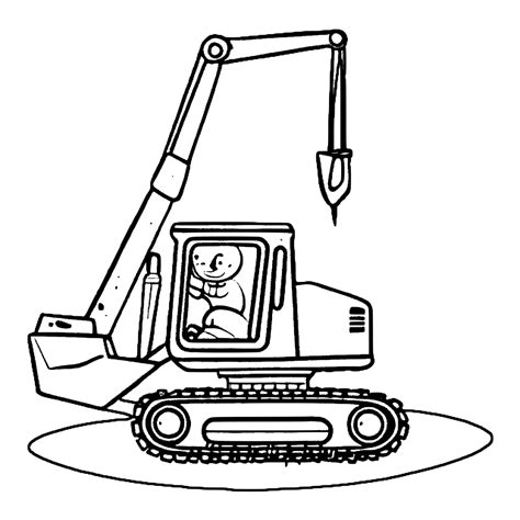 Digger Colouring Pages