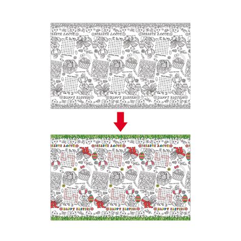 Tongina Easter Children's Doodle Tablecloth Easter Coloring Tablecloth ...