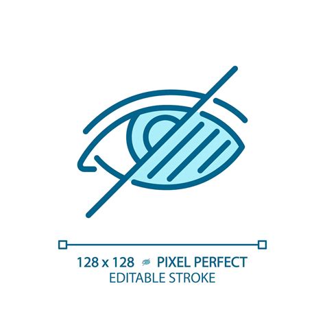 Vision loss light blue icon. Visually impaired, blindness. Medical condition. Genetic disorder ...