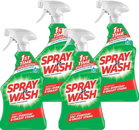 Mega Pack Spray n Wash Laundry Stain Remover, 22 Fl Oz, Pack 4, Total ...