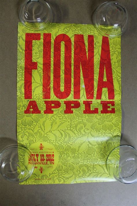 Original Fiona Apple Concert Poster- Ryman Auditorium - Nashville Tenn ...