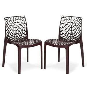 COMFORT CREATION Web Plastic Chair - Armless Dining Chair for Dining ...