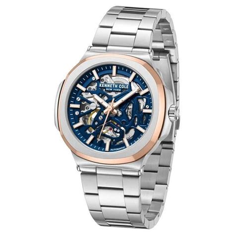 Kenneth Cole Automatic Blue Dial With Silver Stainless Steel Strap Wat ...
