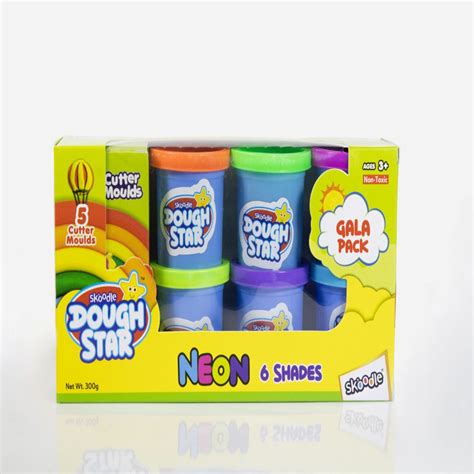 Skoodle Dough Star Gala Pack 300gm, Neon 6 shades | Buy Online at — Toycra