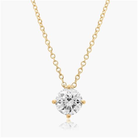 14K Yellow Gold Kite Set Solitaire Diamond Pendant (1.00 CTW - H-I ...