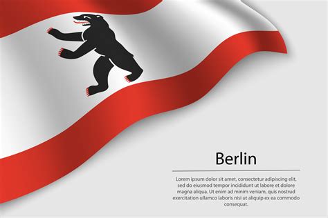 Wave flag of Berlin is a state of Germany. Banner or ribbon 21852663 ...