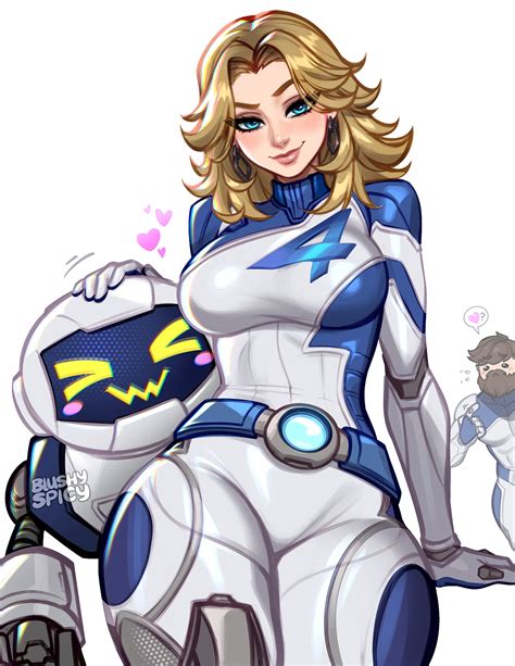 sue storm, reed richards, and h.e.r.b.i.e. (marvel and 2 more) drawn by ...