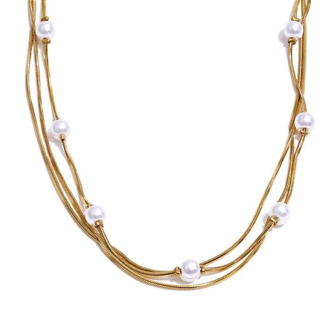 Layered pearl necklace – Sickdripzstore
