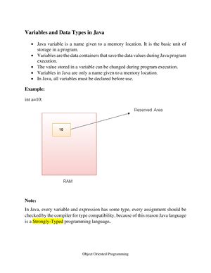 4 Prog Fundamentals 1 - Summary Operating Systems - Identifiers in Java ...