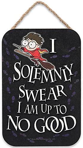 Buy Open Road Brands Harry Potter Hanging Sign - I Solemnly Swear I Am ...