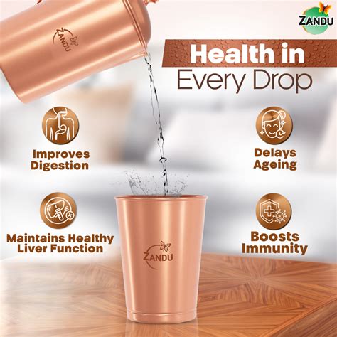 Buy Zandu Copper Tumbler Online (Set of 2 Glasses)