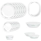 CORELLE Modena Glass 30 Pcs Dinner Set, Lightweight & Durable, Made of ...