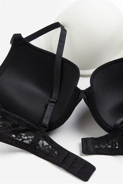 2-pack Cotton Push-up Bras - Black/white - Ladies | H&M US