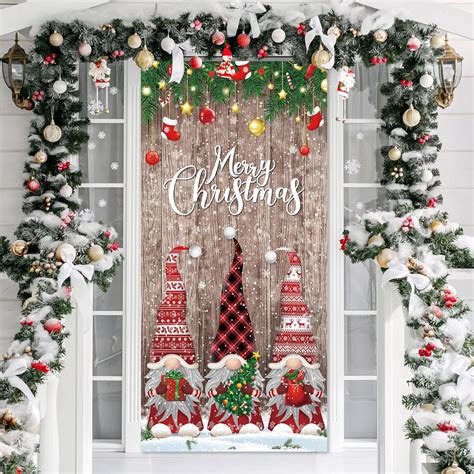 Amazon.com: Irenare Christmas Door Cover Decorations Merry Christmas ...