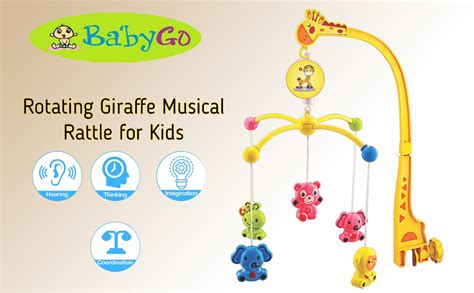 Buy BabyGo Rotating Giraffe Musical Crib Cot Mobile | Hanging Jhoomer ...
