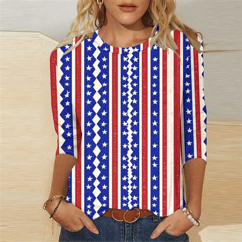 Cavosen Red White and Blue Shirts for Women Petite Red White and Blue 3 ...