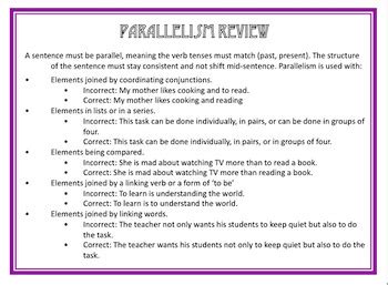 Image result for Parallel Sentence Structure Poster