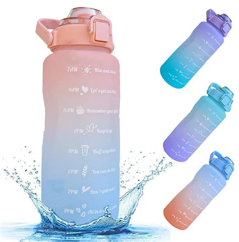 Motivational Water Bottle transparent water bottle for Gym Workout ...