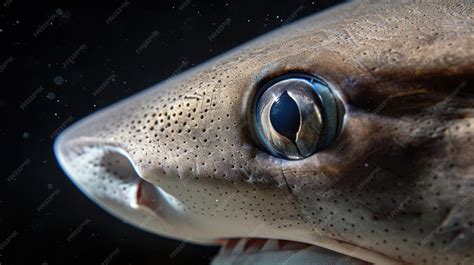 Premium Photo | Closeup of sharks eye with detailed skin texture underwater