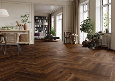 14mm Dark Brown Oak Matt Lacquer Herringbone | Pure Woods