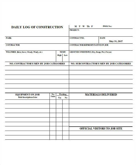 Image result for Contractor Daily Log Book