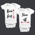 Personalized Twins Onesies Boy and Girl - Twin Baby Outfit