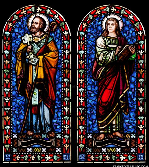 "Magnificent St. Peter & St. John" Religious Stained Glass Window